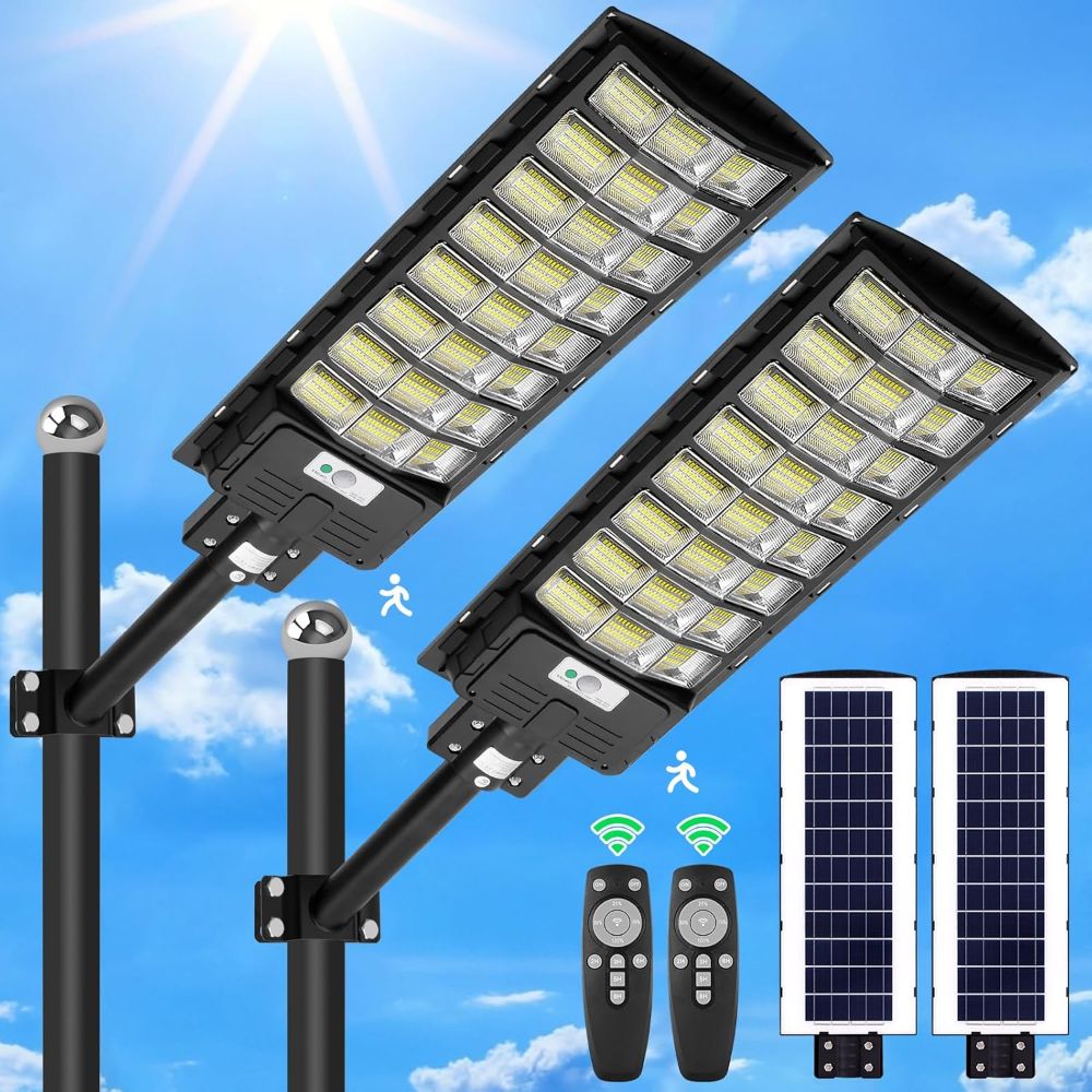 1. Farolas Solares 800W con sensor de movimiento (2 unidades)